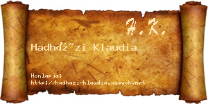 Hadházi Klaudia névjegykártya