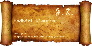 Hadházi Klaudia névjegykártya